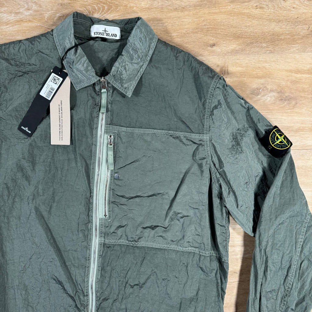 Stone Island Nylon Metal Overshirt in Sage Green -Usfansport