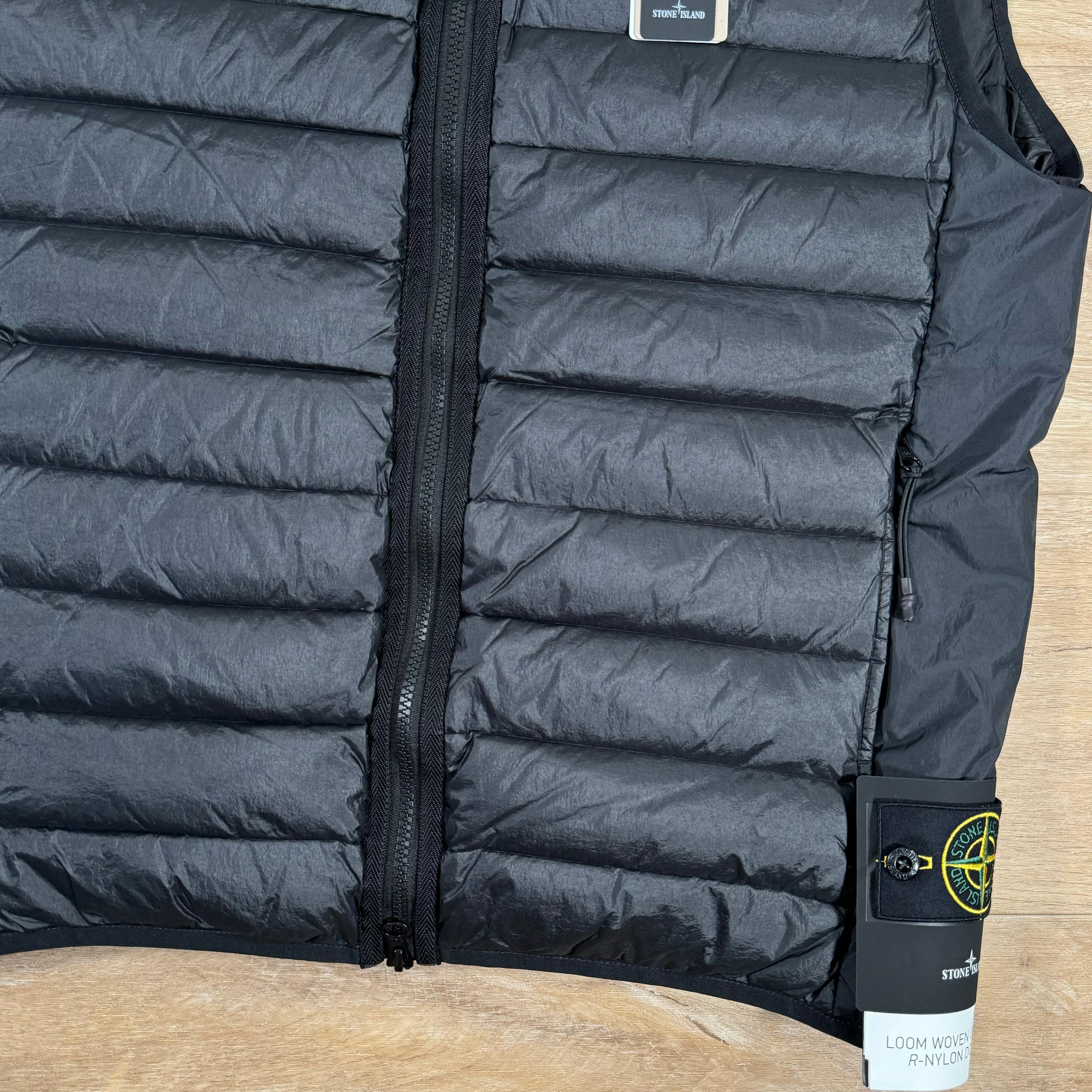 Stone Island Nylon Down-TC Vest in Black -Usfansport