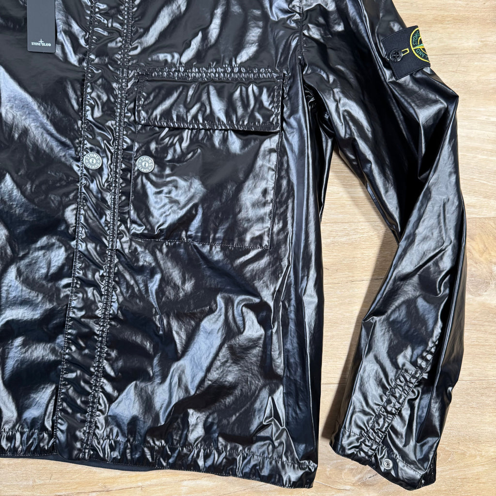 Stone Island Mussola Gomatta-TC Overshirt in Black -Usfansport