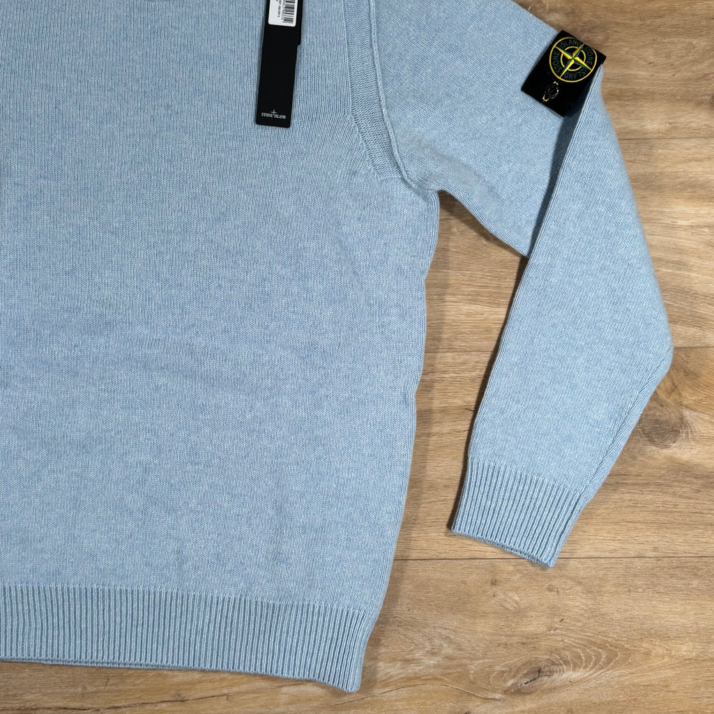 Stone Island Lambswool Crewneck Jumper in Sky Blue -Usfansport