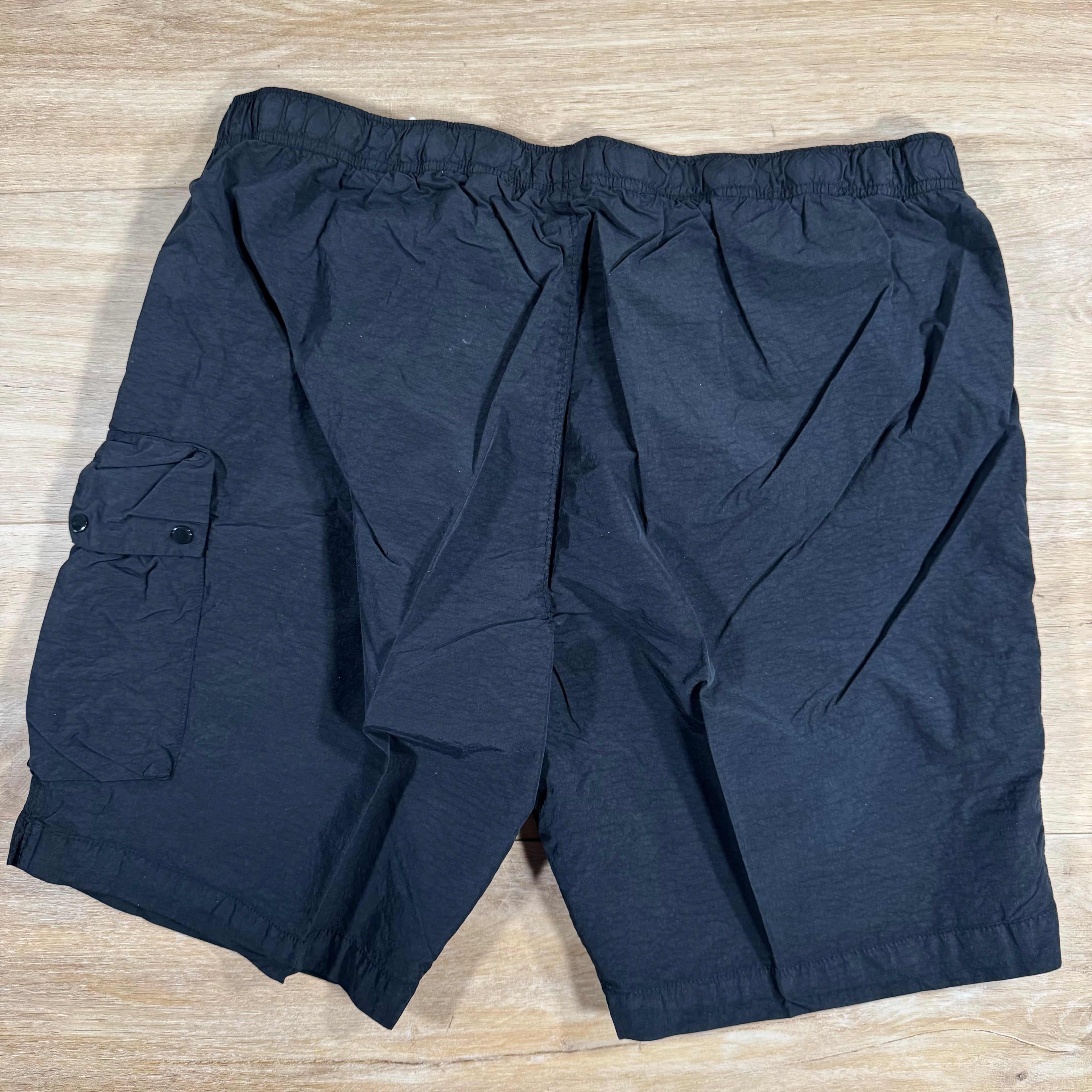 CP Company Flatt Nylon Cargo Lens Swim Shorts in Black -Usfansport