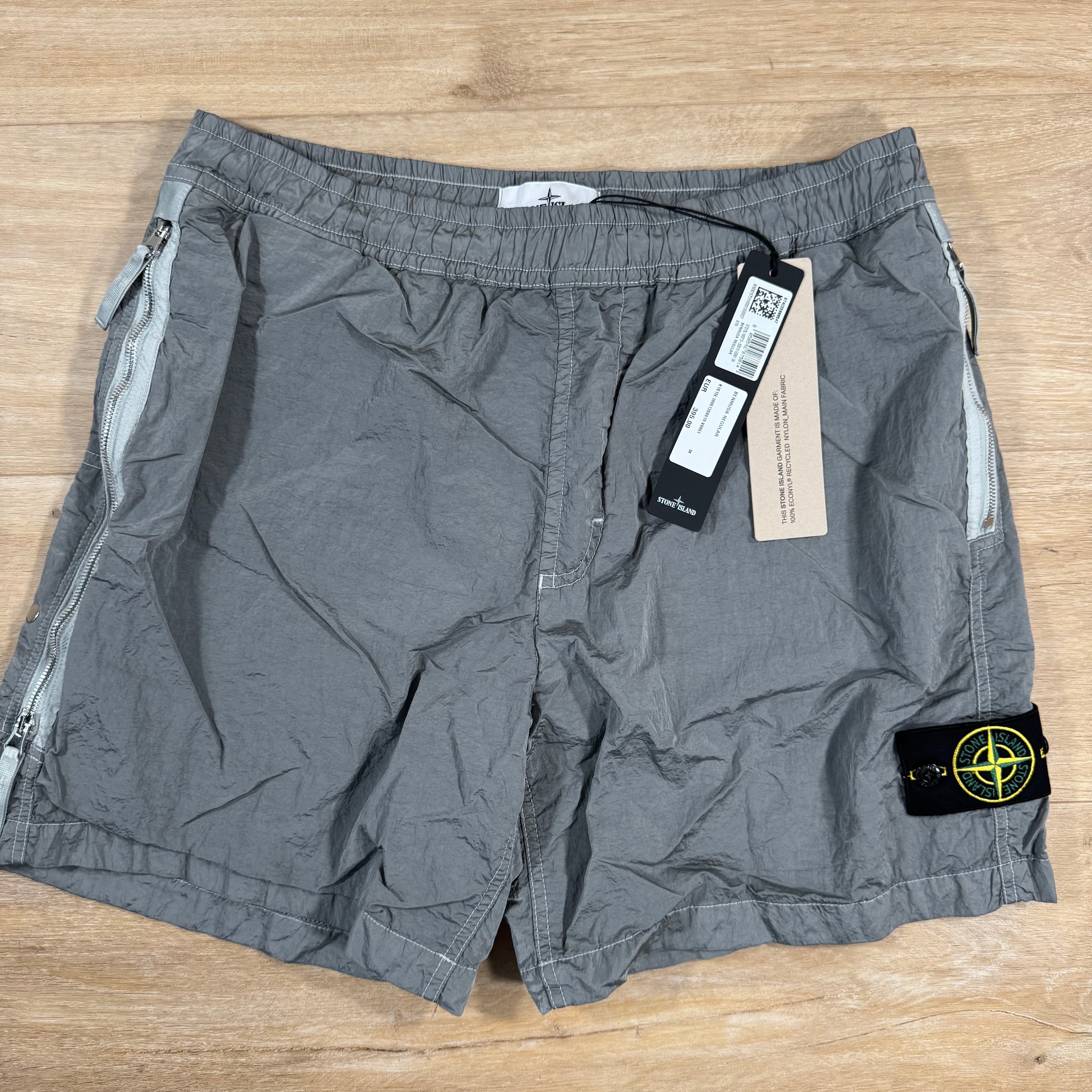 Stone Island Nylon Metal Bermuda Shorts in Pearl Grey -Usfansport