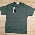 Stone Island Patch Logo Cotton T-Shirt in Musk Green -Usfansport