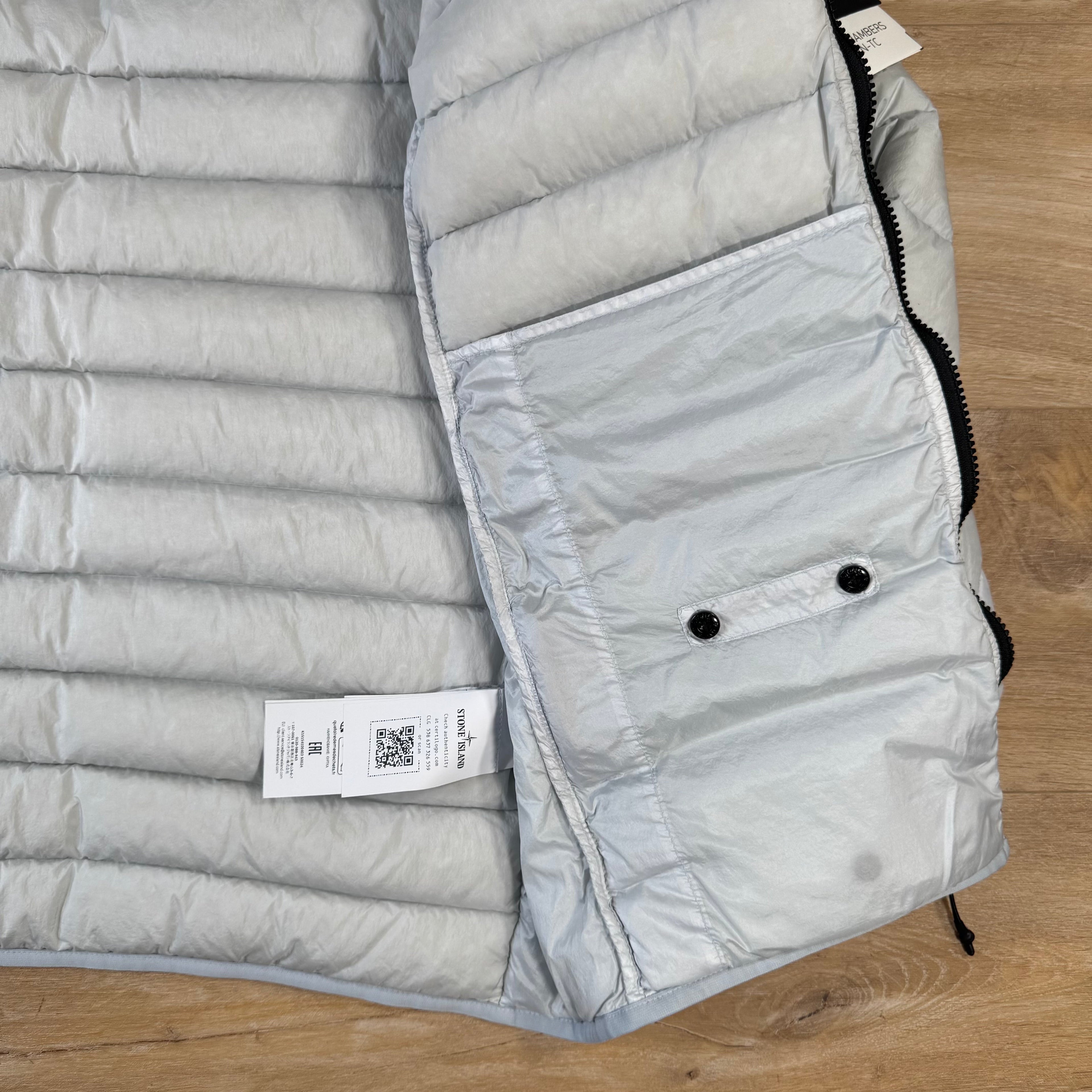 Stone Island Loom Woven Nylon Down-TC Jacket in Sky Blue -Usfansport