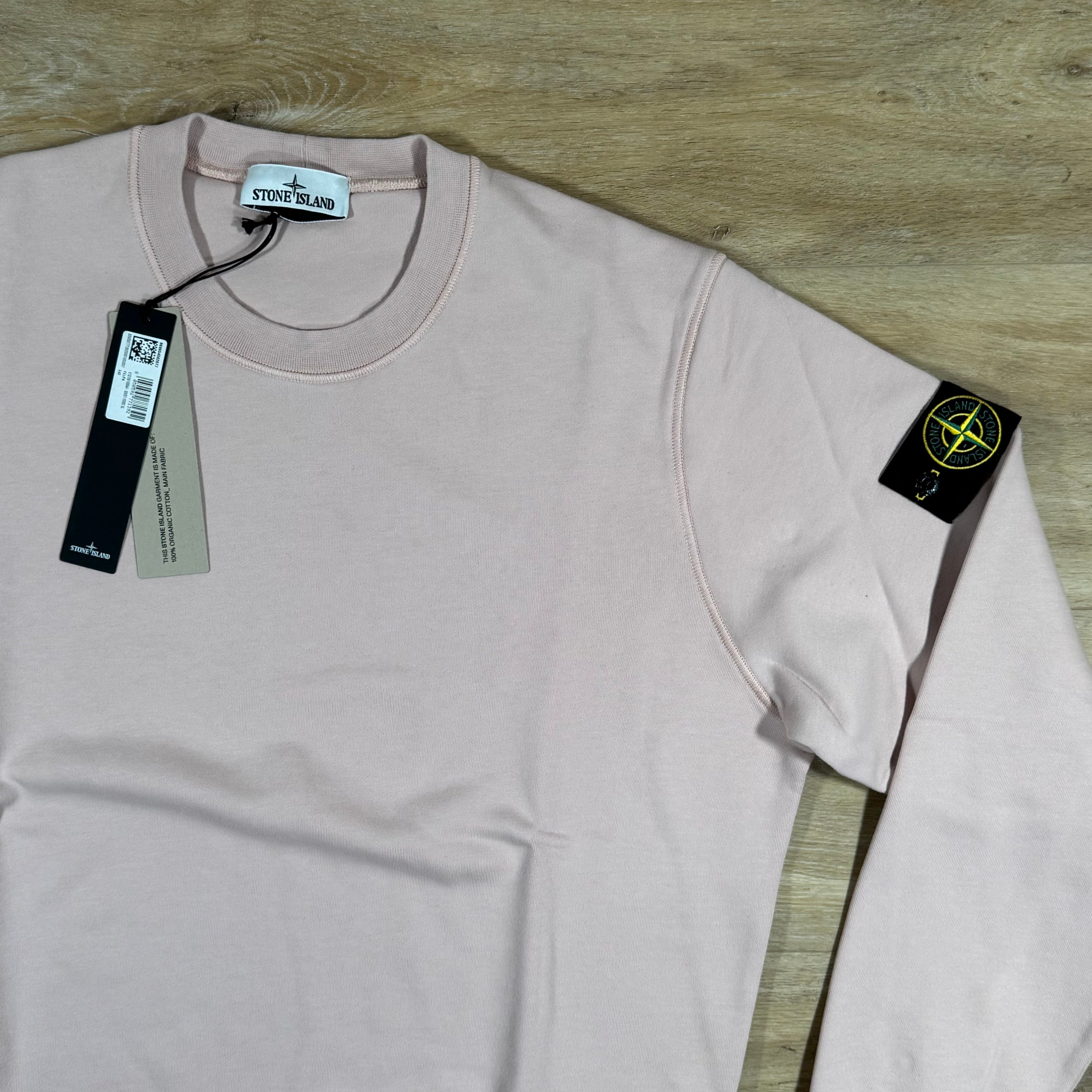 Stone Island Organic Cotton Fleece Sweatshirt in Antique Rose -Usfansport