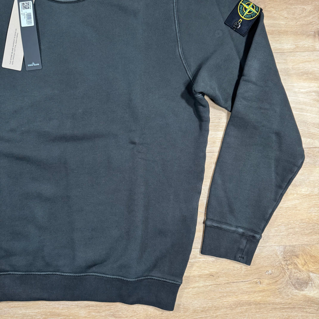 Stone Island Diagonal Fleece Old Effect Sweatshirt in Lead Grey -Usfansport