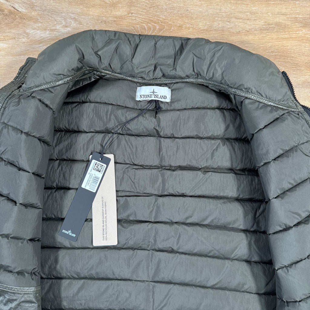 Stone Island Nylon Down-TC Vest in Military Green -Usfansport