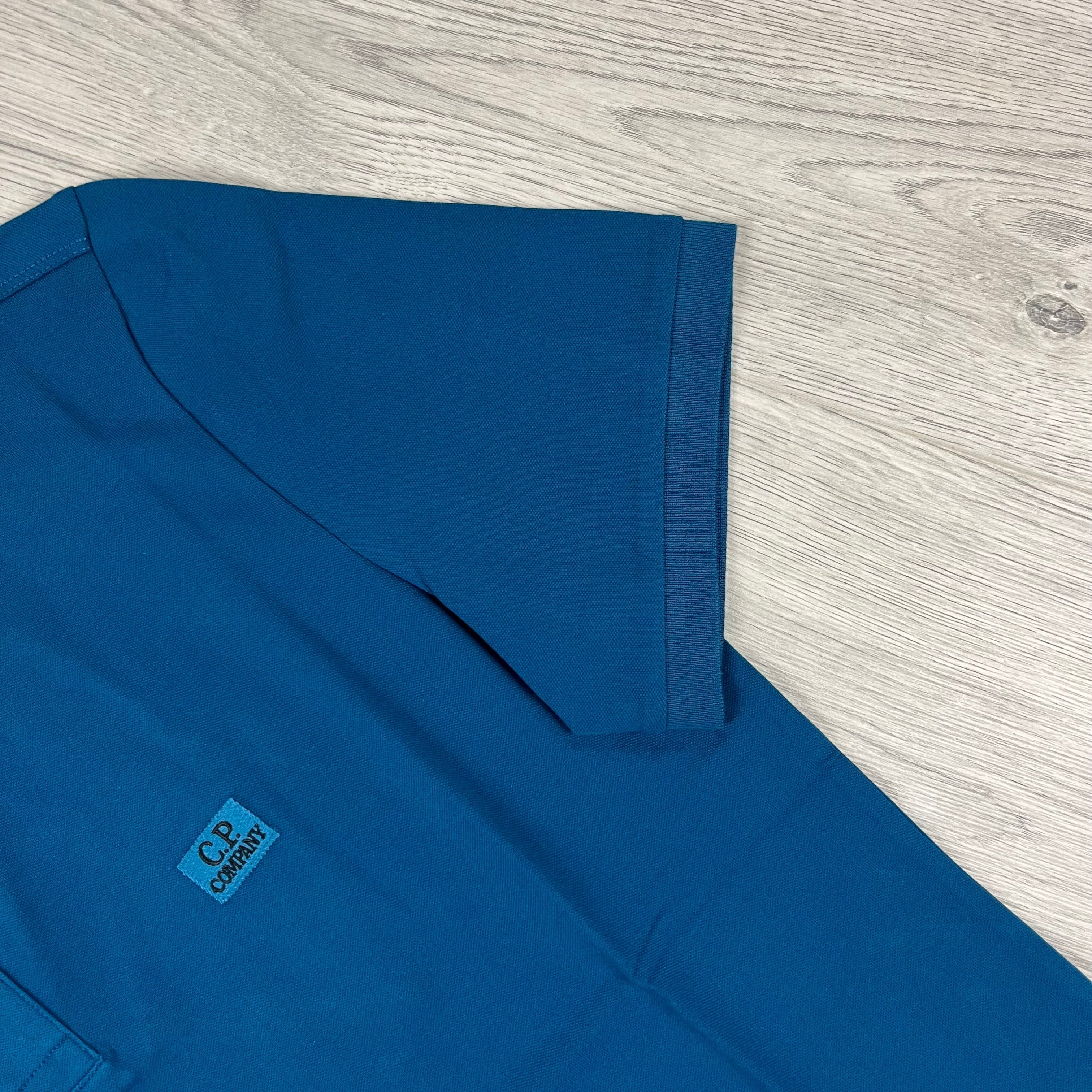 CP Company Piquet Polo Shirt - Ink Blue -Usfansport