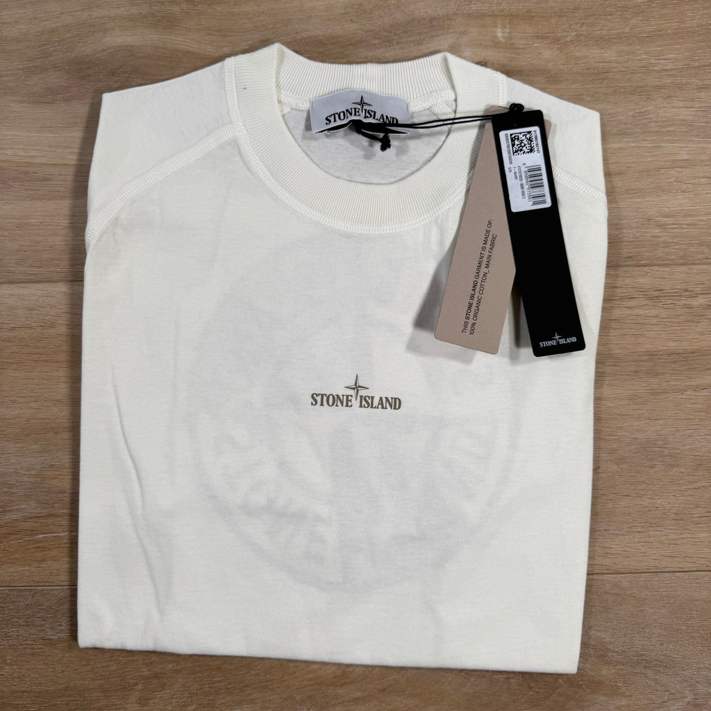 Stone Island Institutional One Print T-Shirt in Ivory -Usfansport