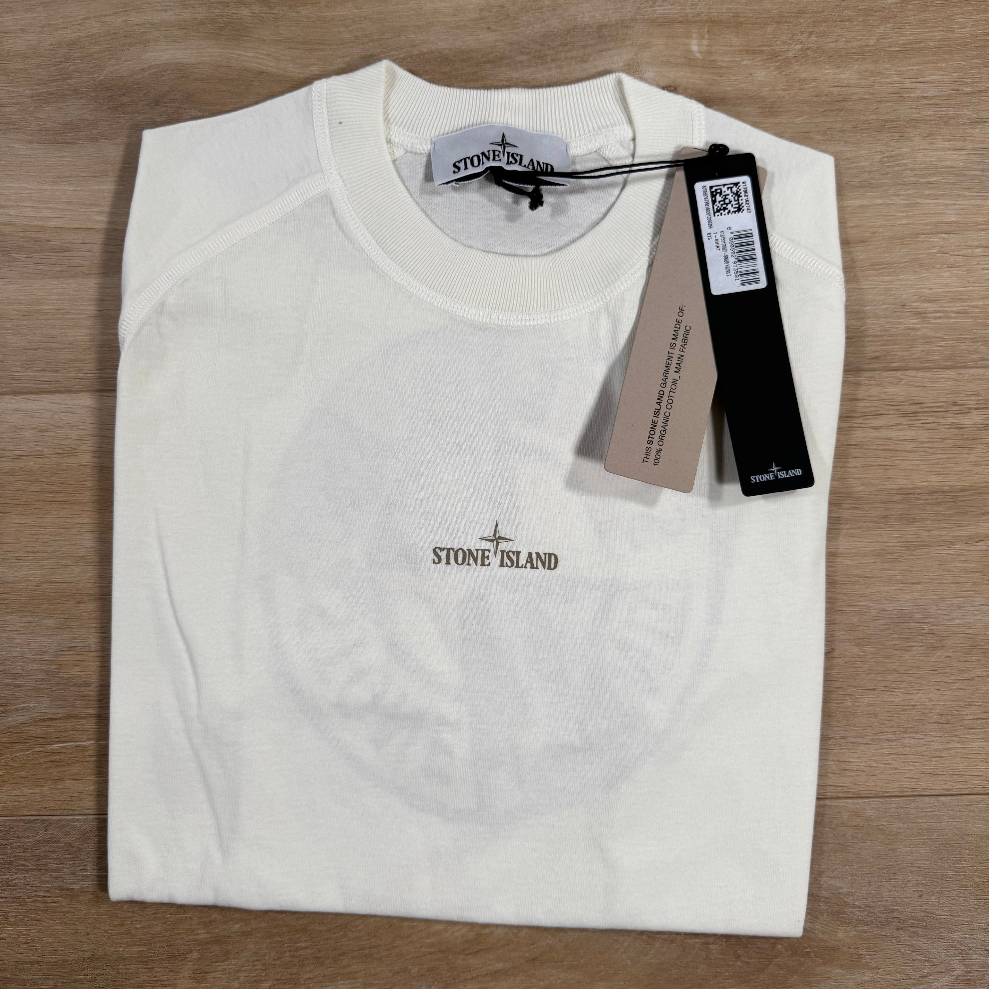 Stone Island Institutional One Print T-Shirt in Ivory -Usfansport