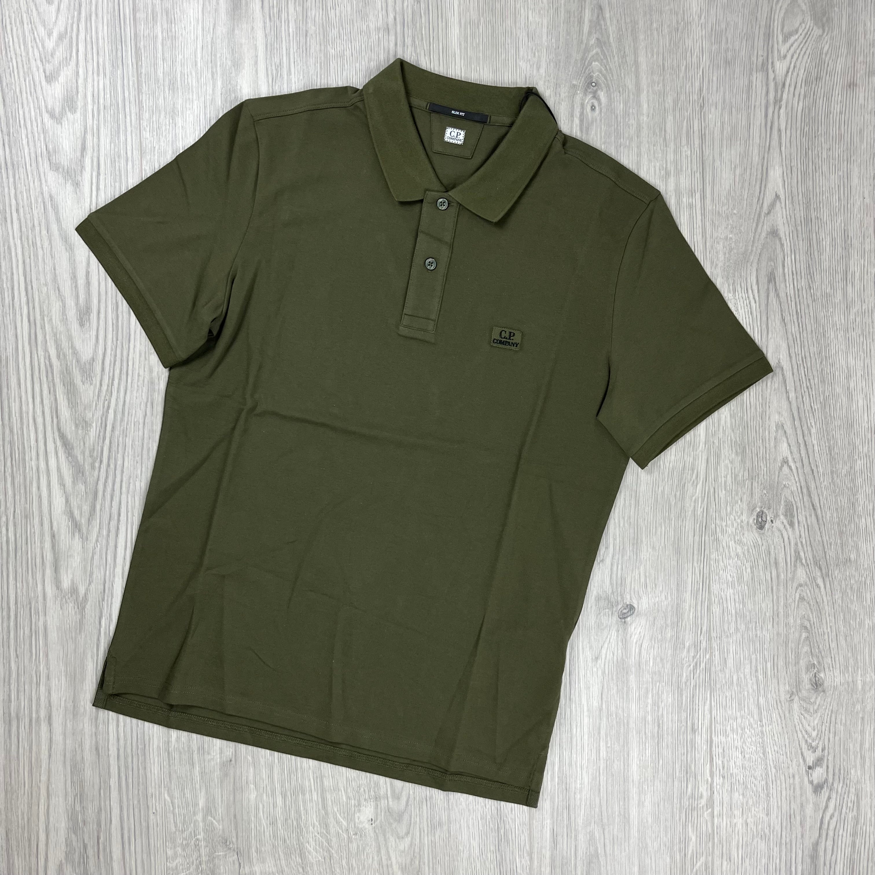 CP Company Piquet Polo Shirt - Ivy Green -Usfansport