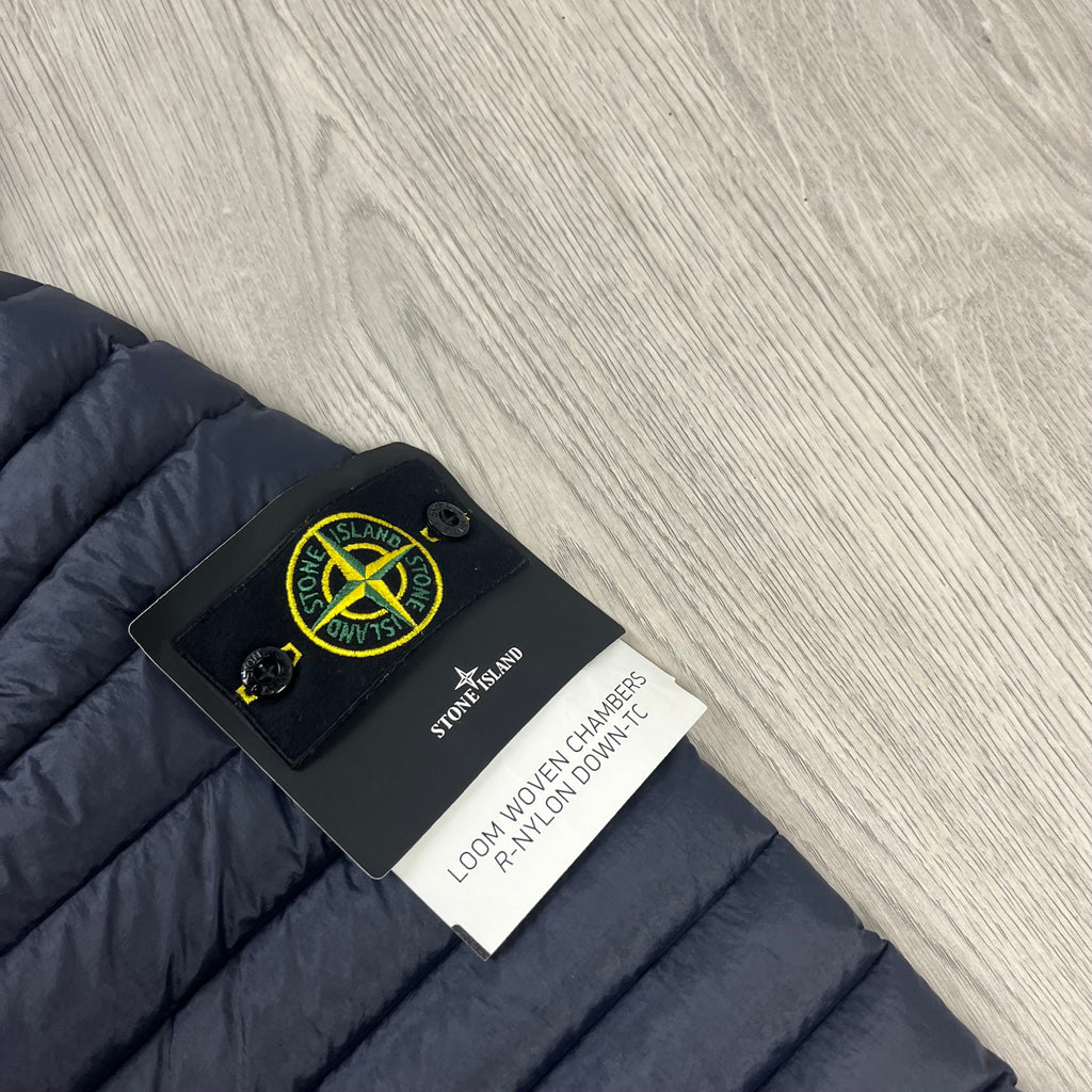 Stone Island Woven Down Jacket - Navy -Usfansport