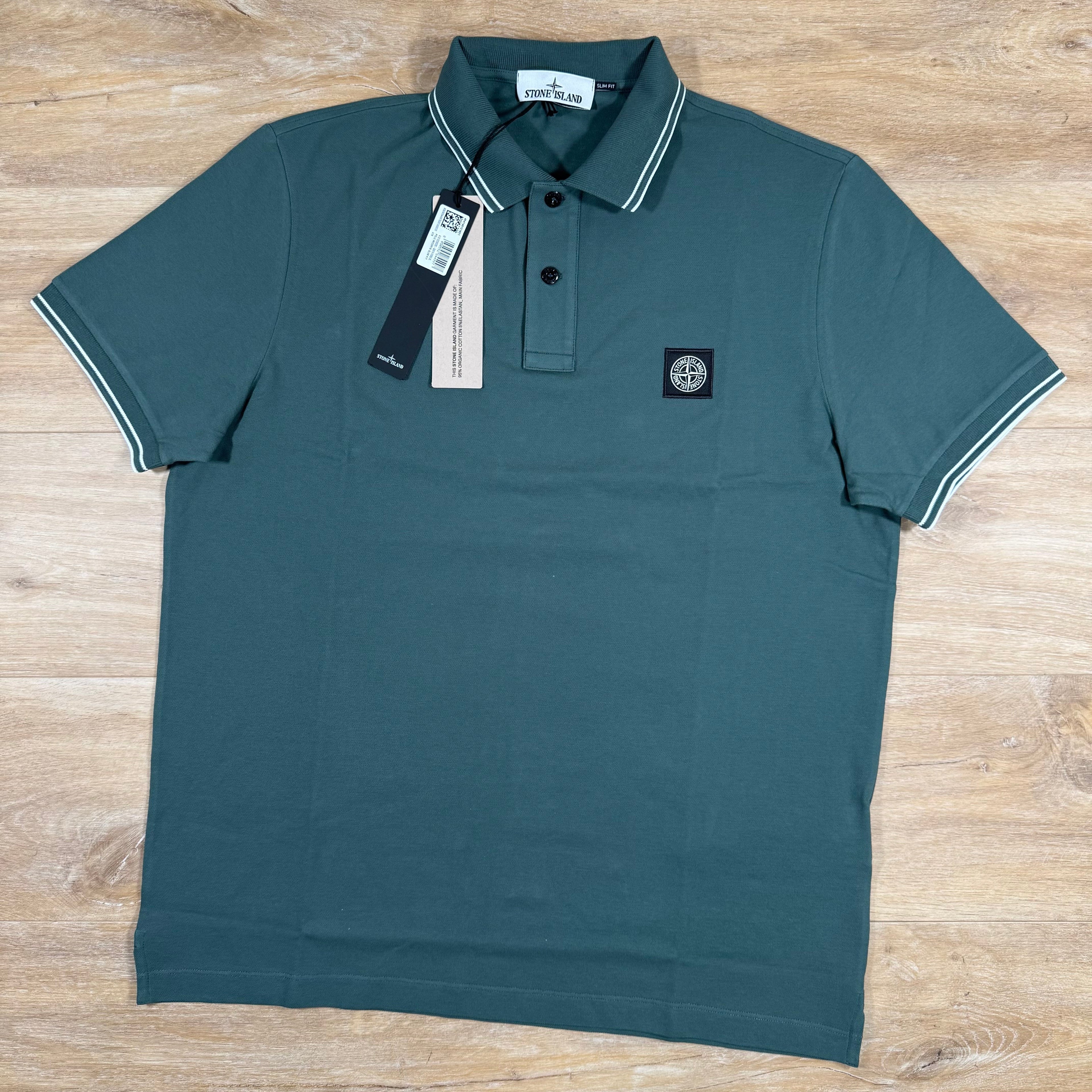 Stone Island Organic Cotton Pique Polo Shirt in Bottle Green -Usfansport