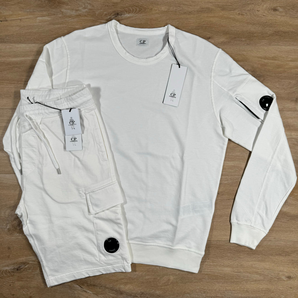 CP Company Light Fleece Lens Tracksuit in White -Usfansport