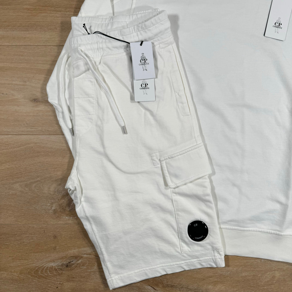 CP Company Light Fleece Lens Tracksuit in White -Usfansport