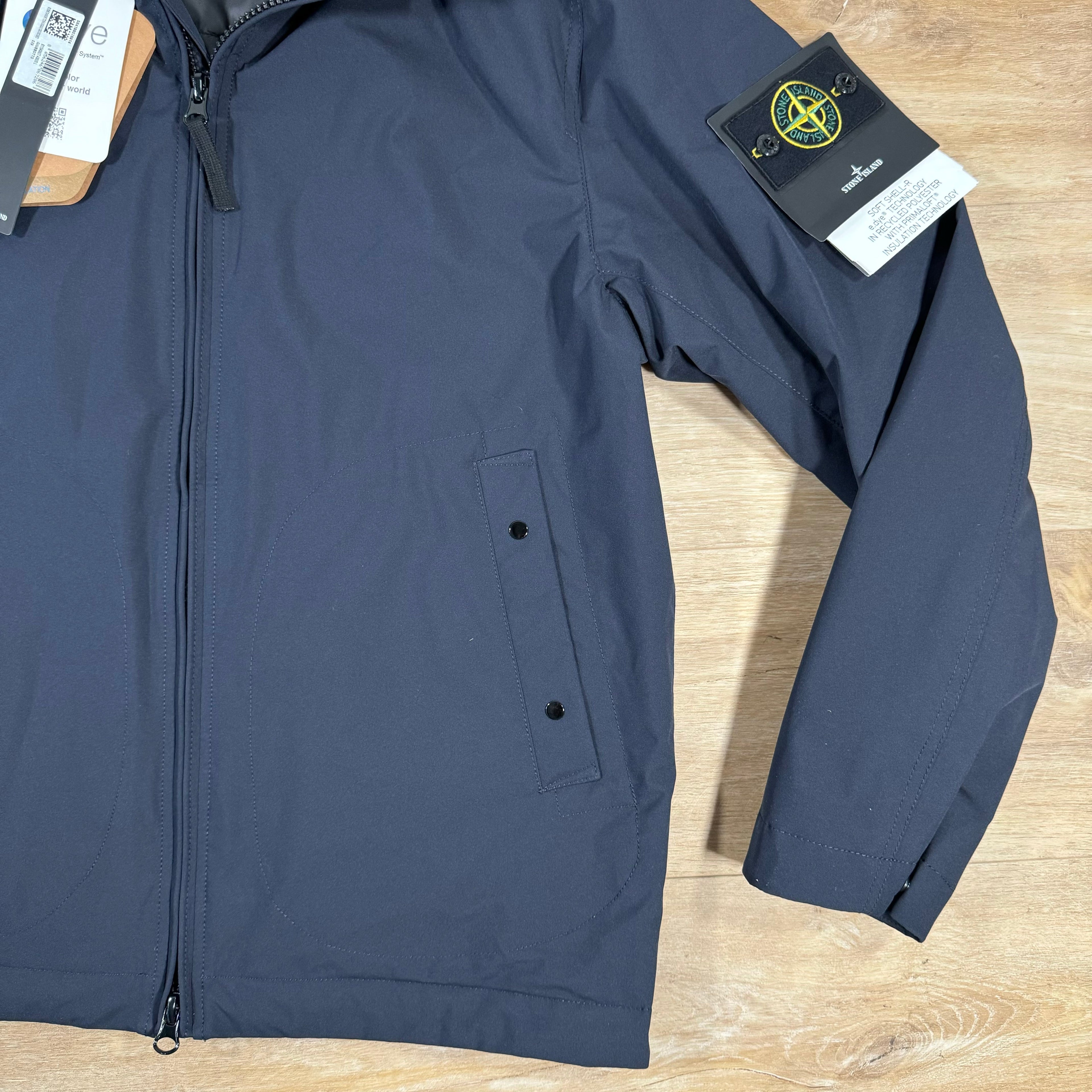 Stone Island Soft Shell-R Jacket with Primaloft Insulation in Navy -Usfansport