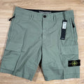 Stone Island Stretch Tela Cargo Bermuda Shorts in Sage Green -Usfansport