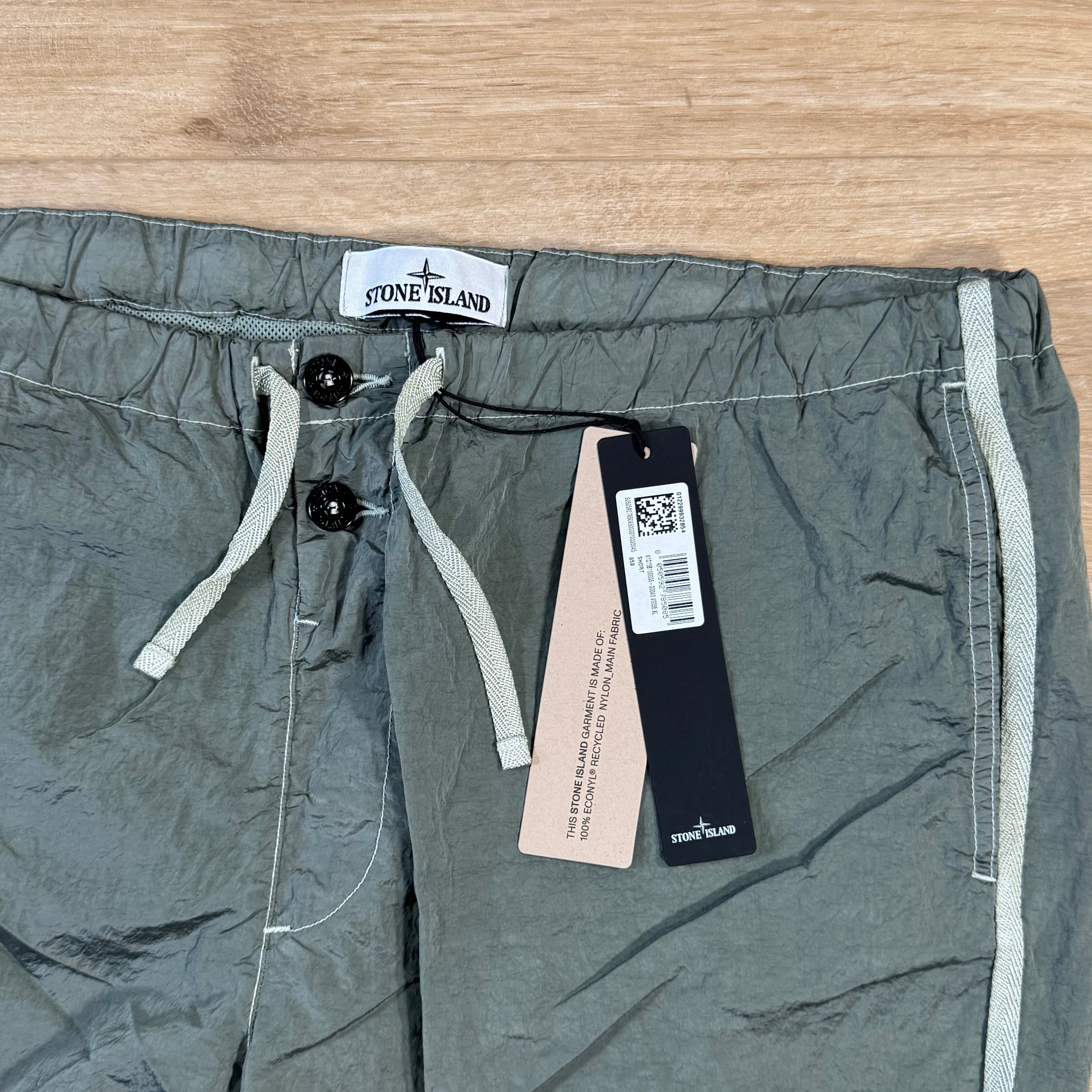 Stone Island Nylon Metal Button Swim Shorts in Sage Green -Usfansport