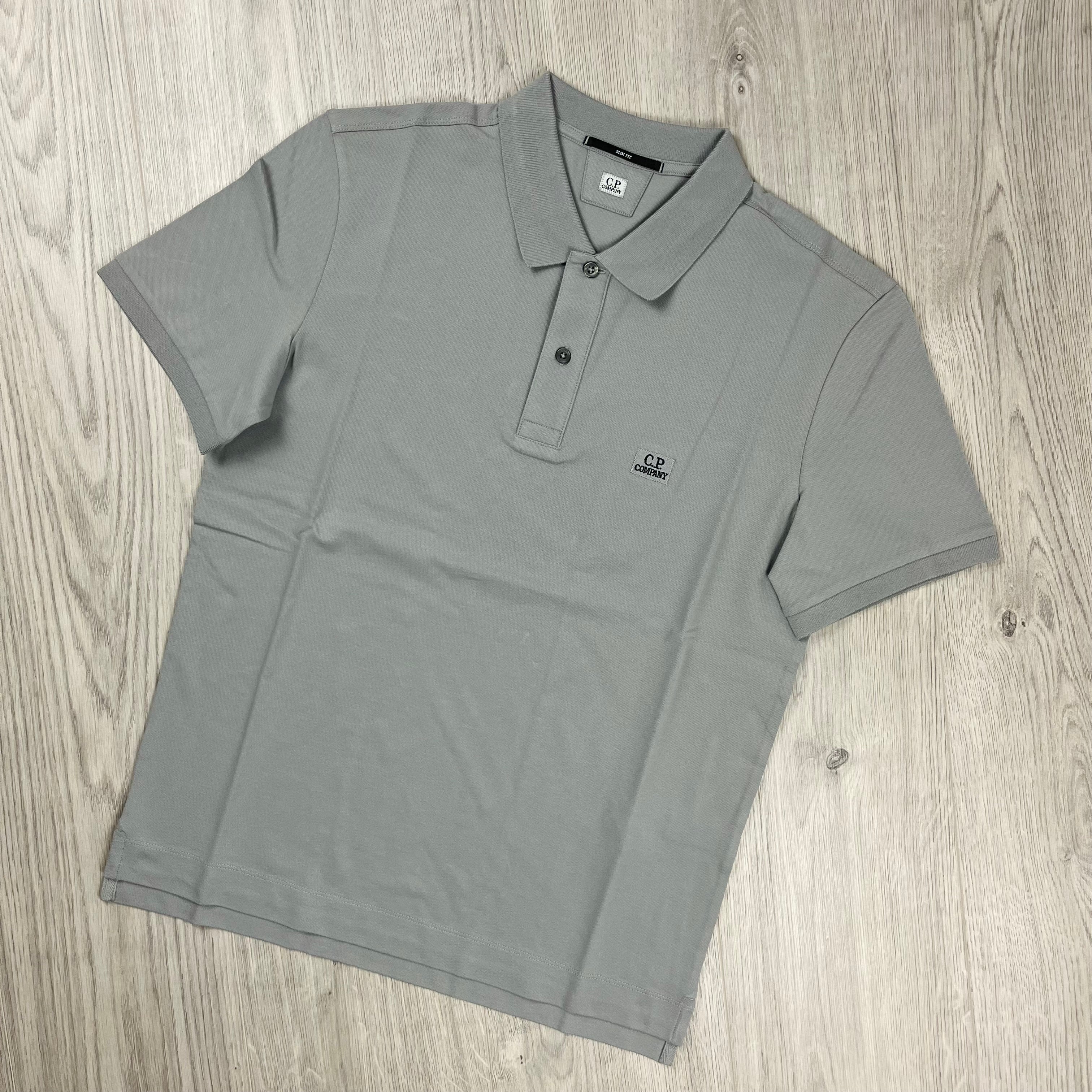 CP Company Piquet Polo Shirt - Drizzle -Usfansport