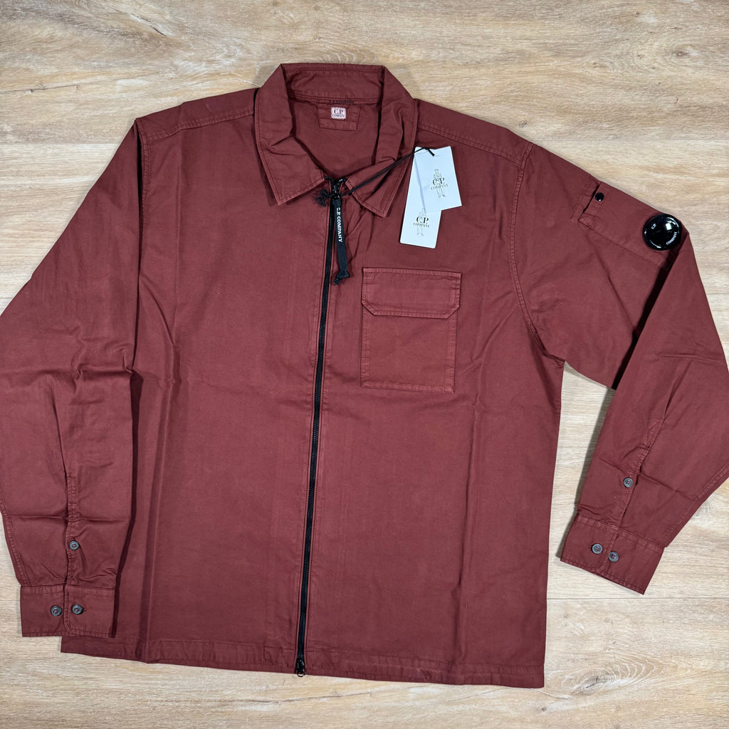 CP Company Organic Gabardine Lens Overshirt in Sable - Brown -Usfansport