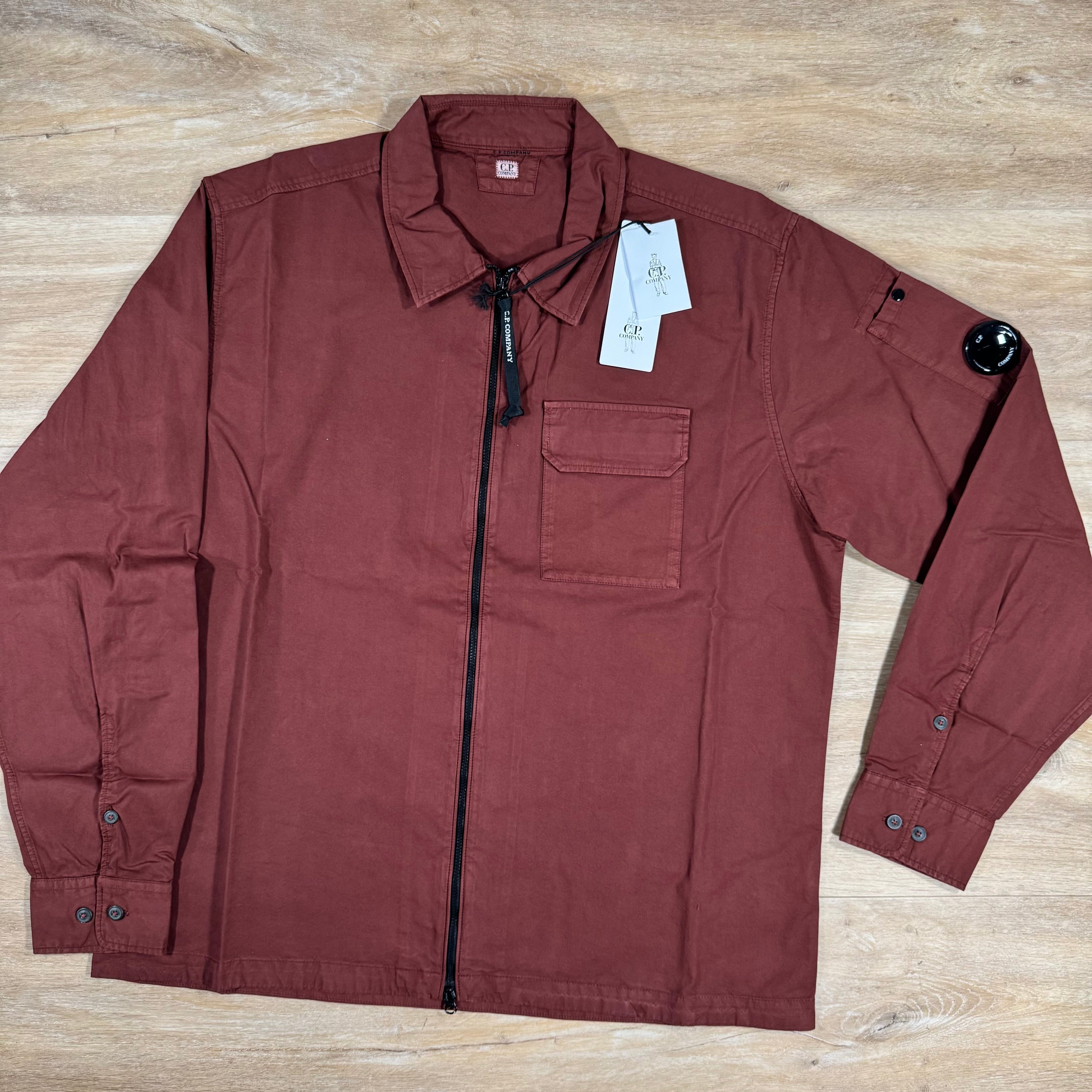 CP Company Organic Gabardine Lens Overshirt in Sable - Brown -Usfansport