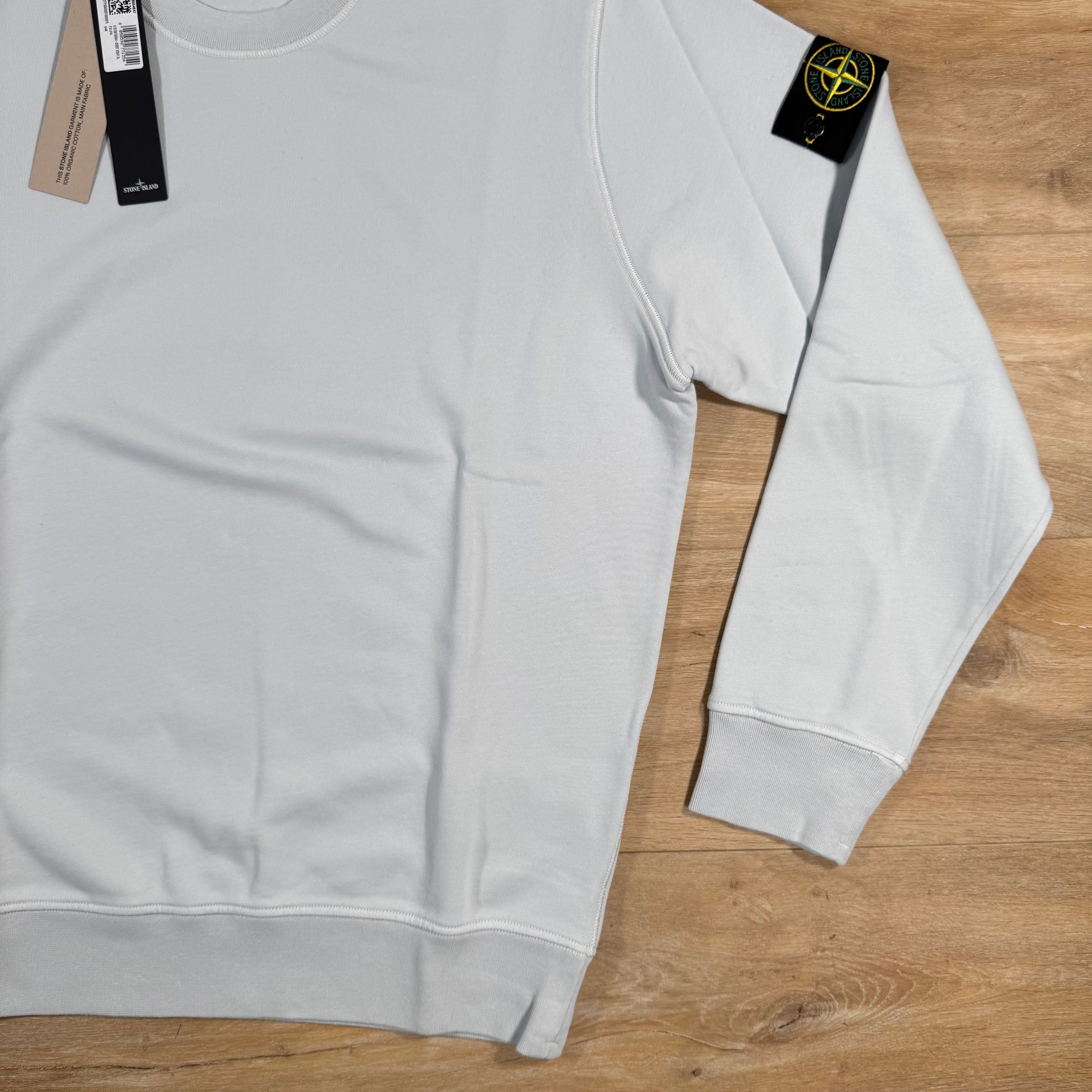 Stone Island Organic Cotton Fleece Sweatshirt in Sky Blue -Usfansport