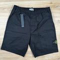 Stone Island Stretch-TC Cargo Bermuda Shorts in Black -Usfansport