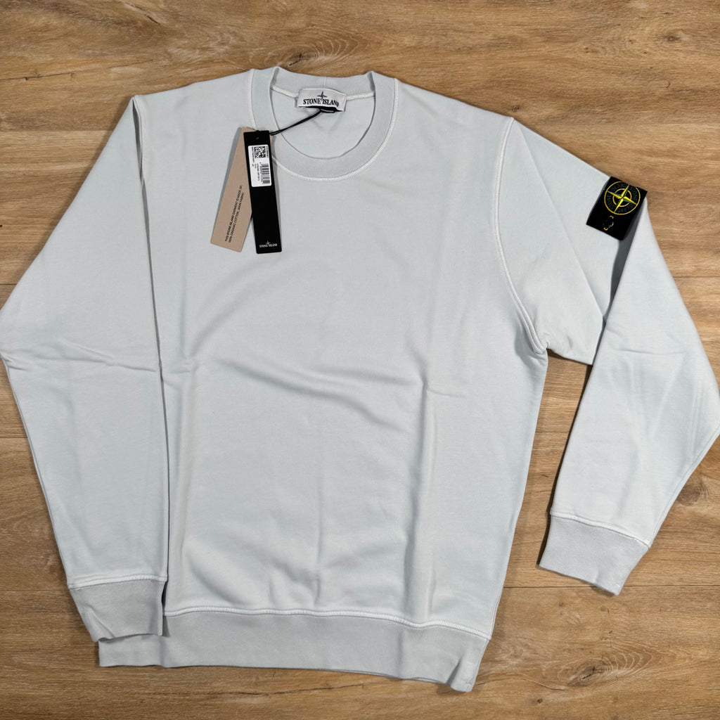 Stone Island Organic Cotton Fleece Sweatshirt in Sky Blue -Usfansport