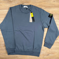 Stone Island Organic Cotton Fleece Sweatshirt in Avio Blue -Usfansport