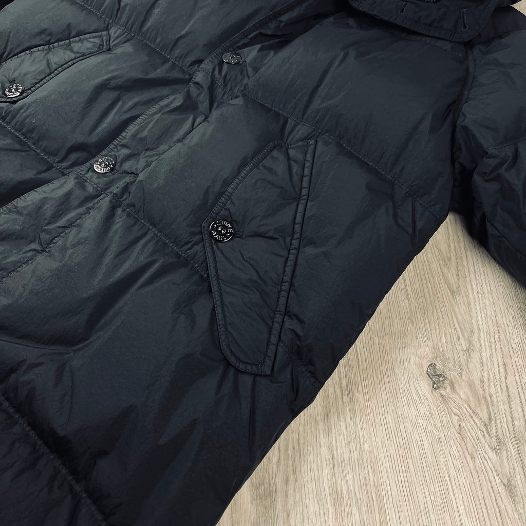 Stone Island Crinkle Reps Down Jacket - Black -Usfansport