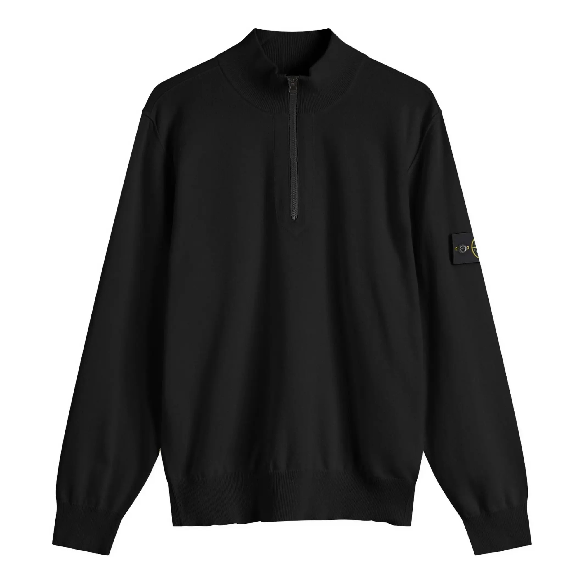 Stone Island Knit Half Zip Fleece - Black -Usfansport