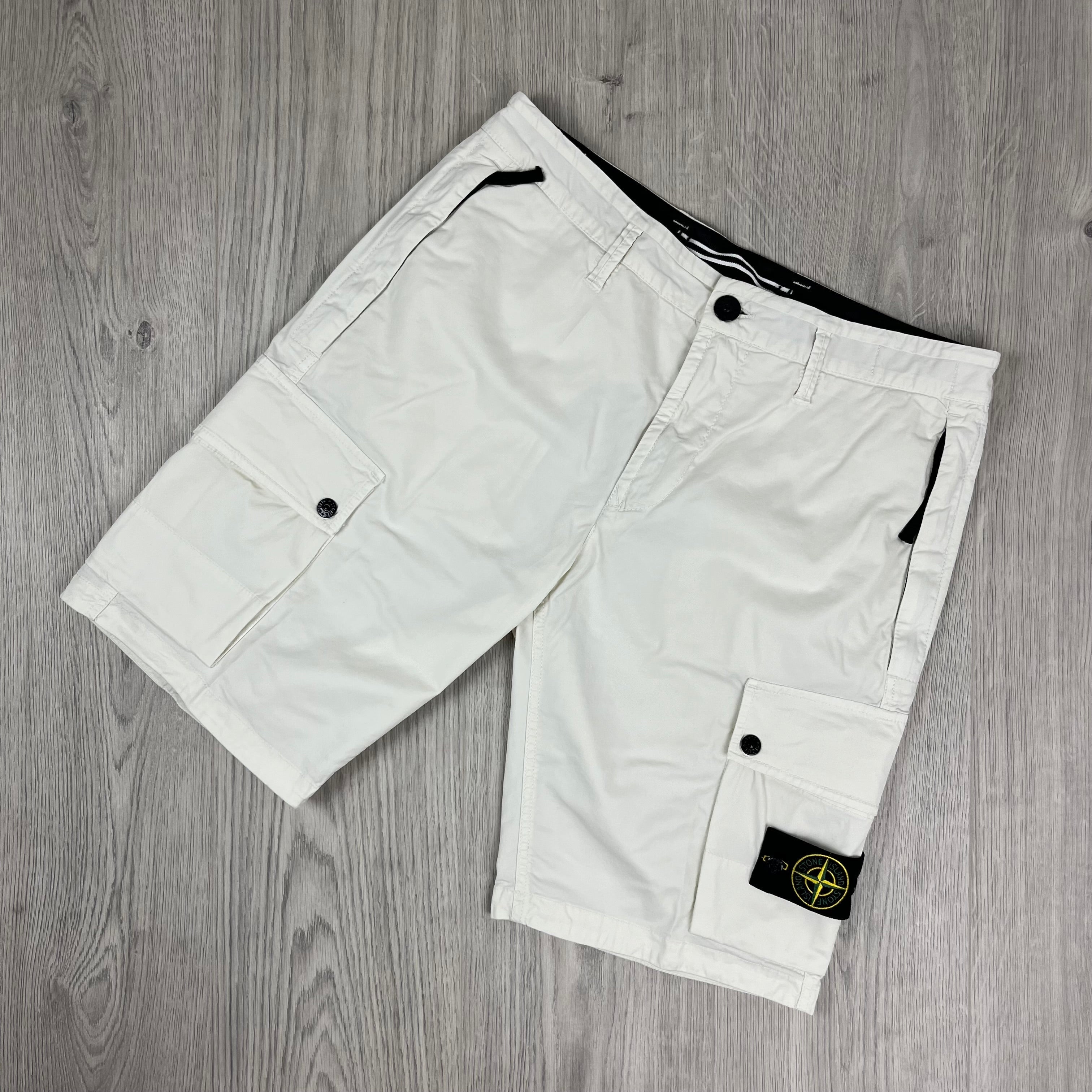 Stone Island Cargo Shorts - Ivory -Usfansport