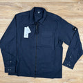 CP Company Organic Gabardine Lens Overshirt in Navy -Usfansport