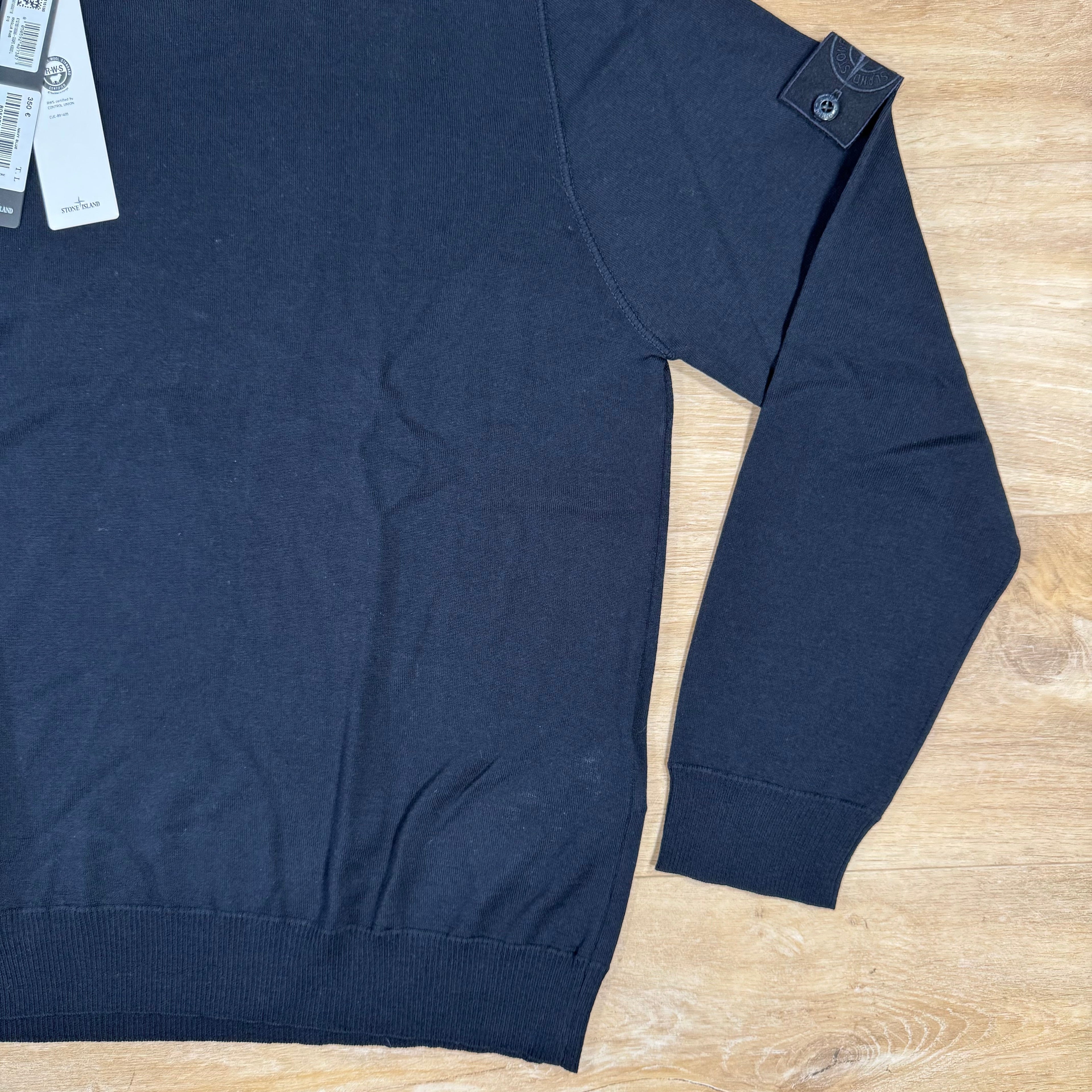 Stone Island Light Pure Wool Ghost Sweatshirt in Navy -Usfansport