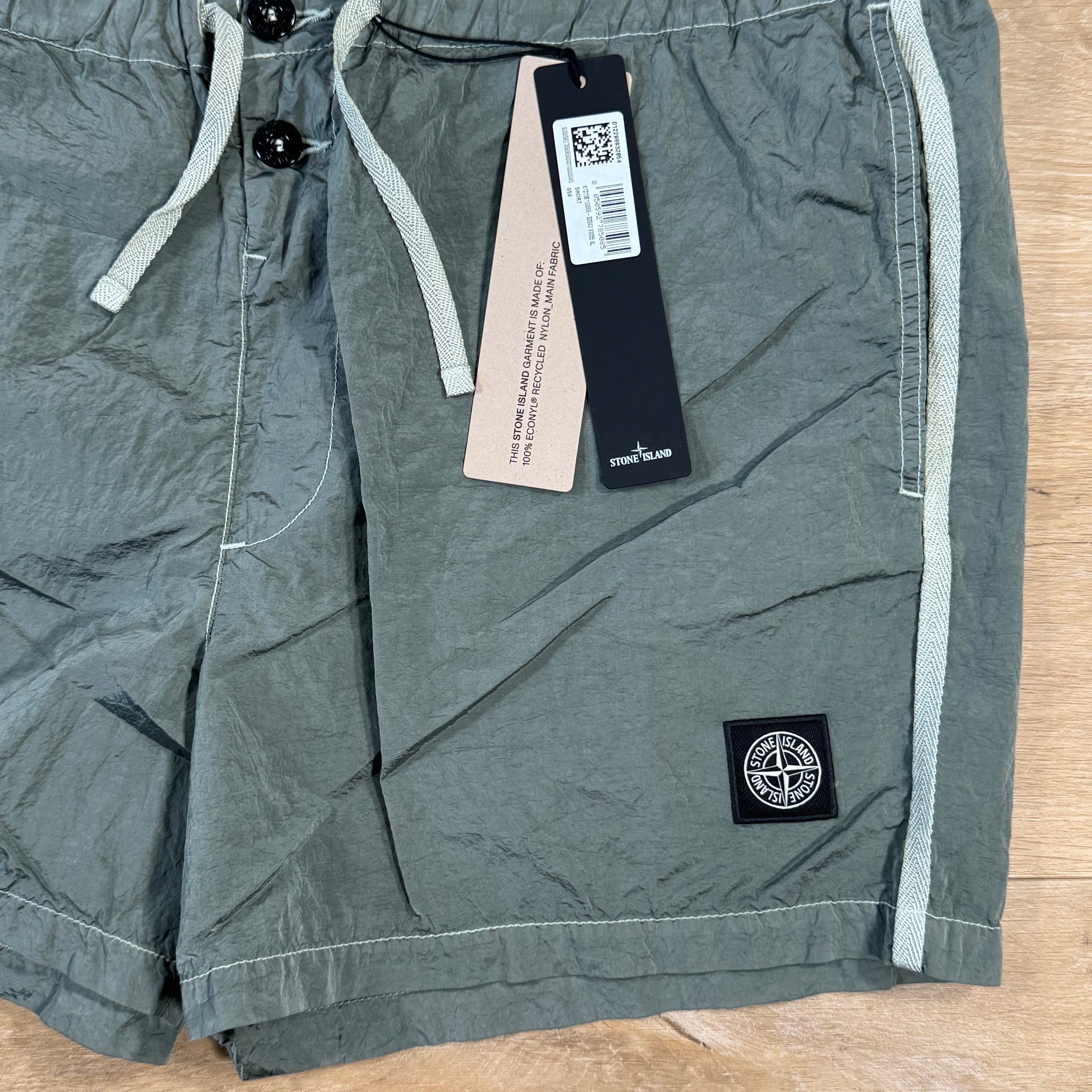 Stone Island Nylon Metal Button Swim Shorts in Sage Green -Usfansport
