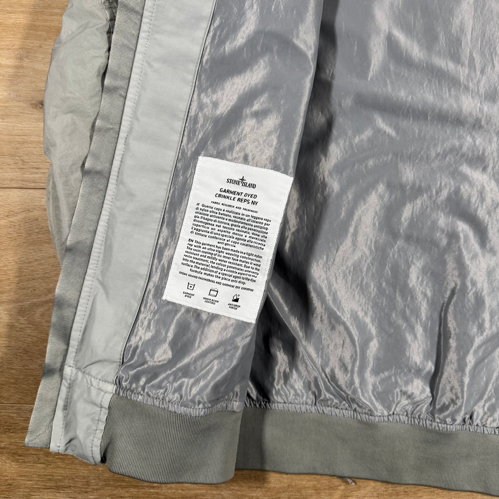 Stone Island Crinkle Reps R-NY Bomber Jacket in Pearl Grey -Usfansport