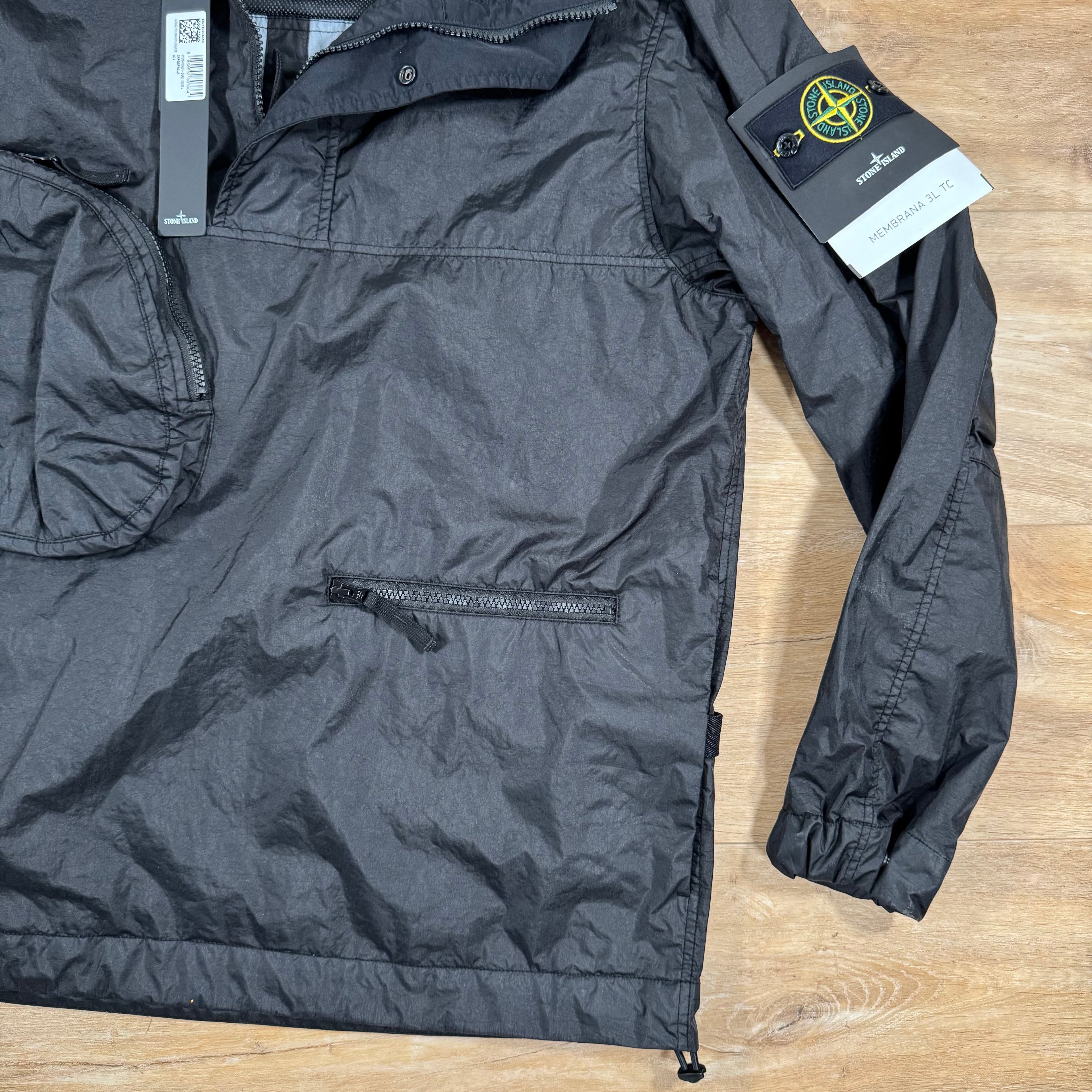 Stone Island Membrana 3L TC Anorak Jacket in Black -Usfansport