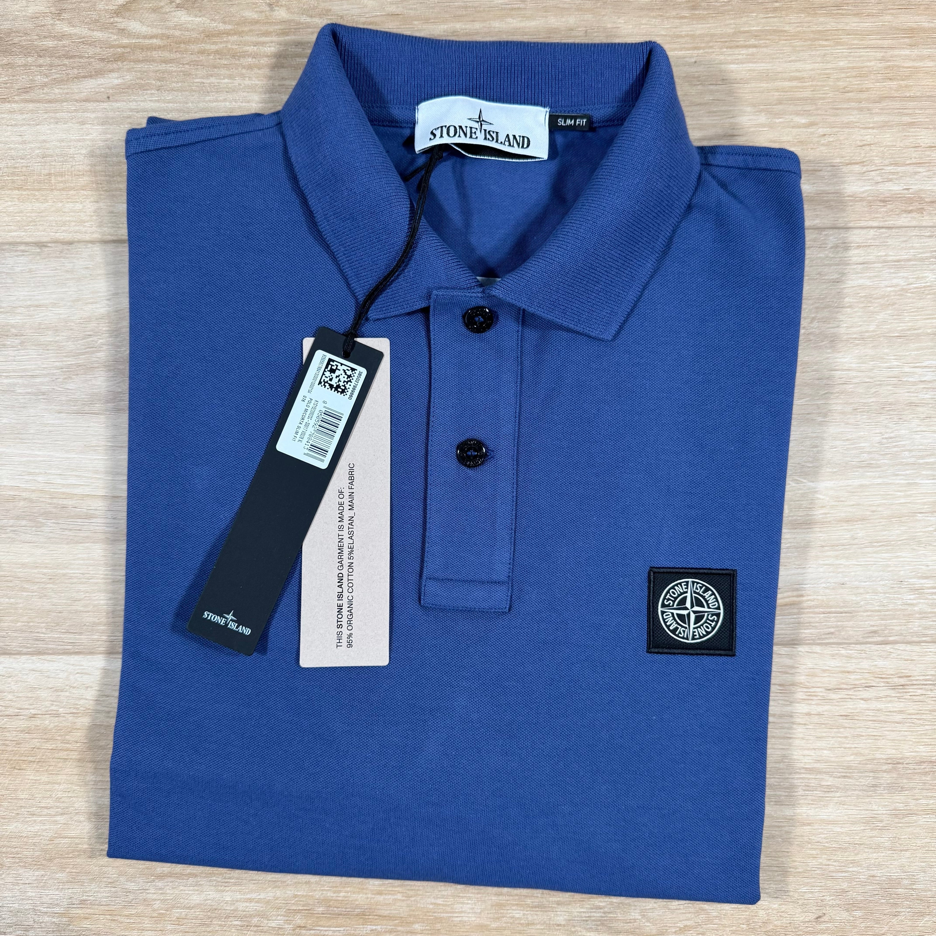 Stone Island Organic Cotton Pique Polo Shirt in Blue Marine -Usfansport