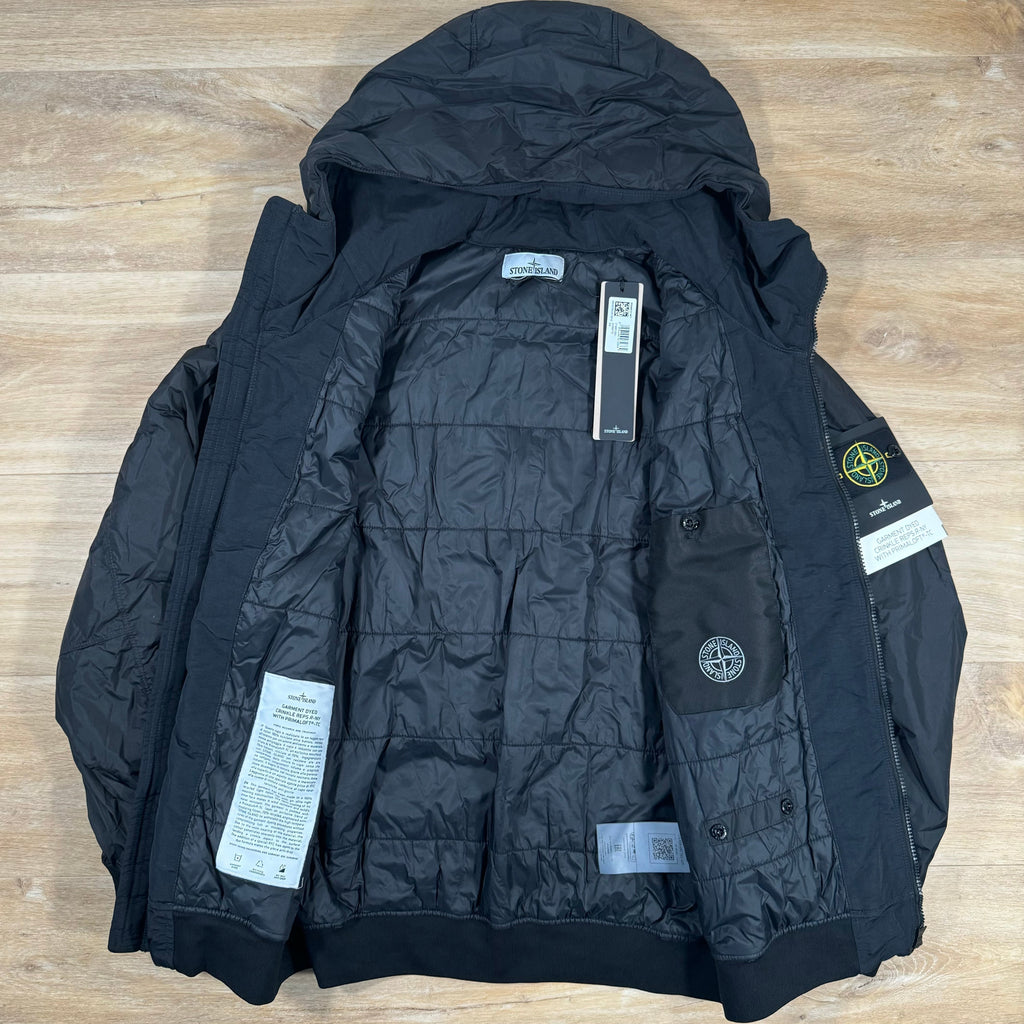 Stone Island Crinkle Reps R-NY Primaloft T-C Jacket in Black -Usfansport