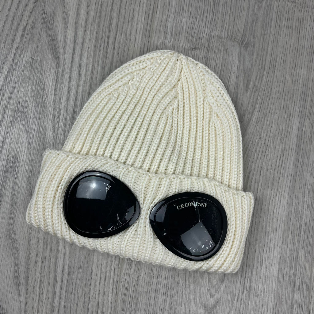 CP Company Goggle Beanie - White -Usfansport
