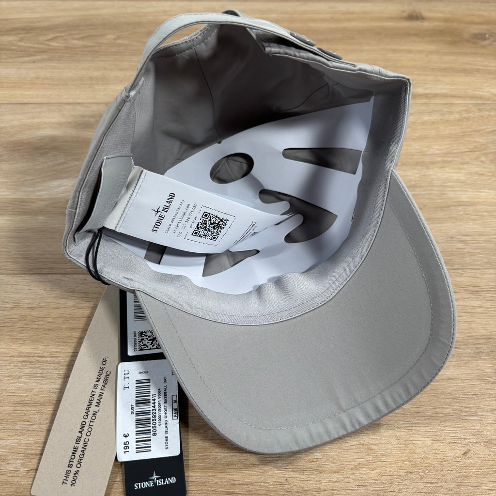 Stone Island Weatherproof Cotton Canvas Ghost Cap in Dust Grey -Usfansport