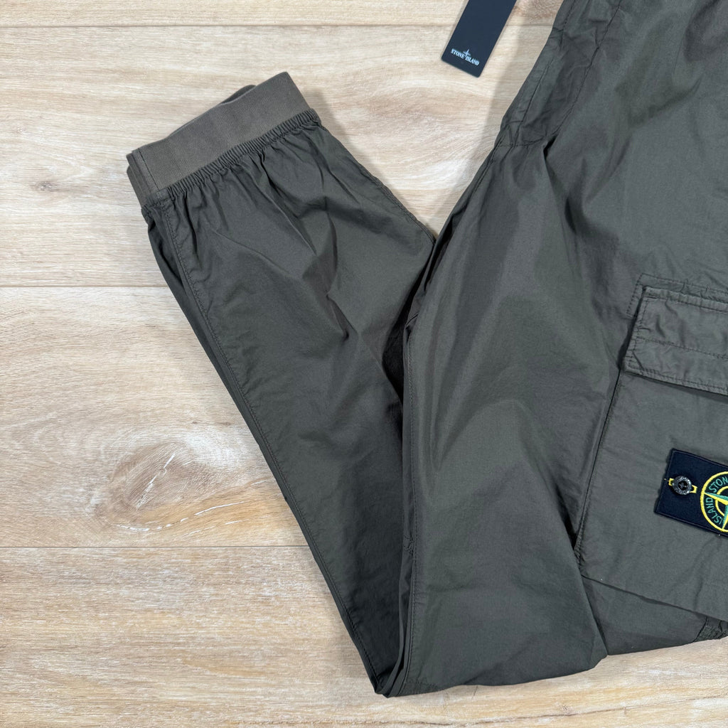Stone Island Stretch Cotton Tela Cargo Pants in Military Green -Usfansport