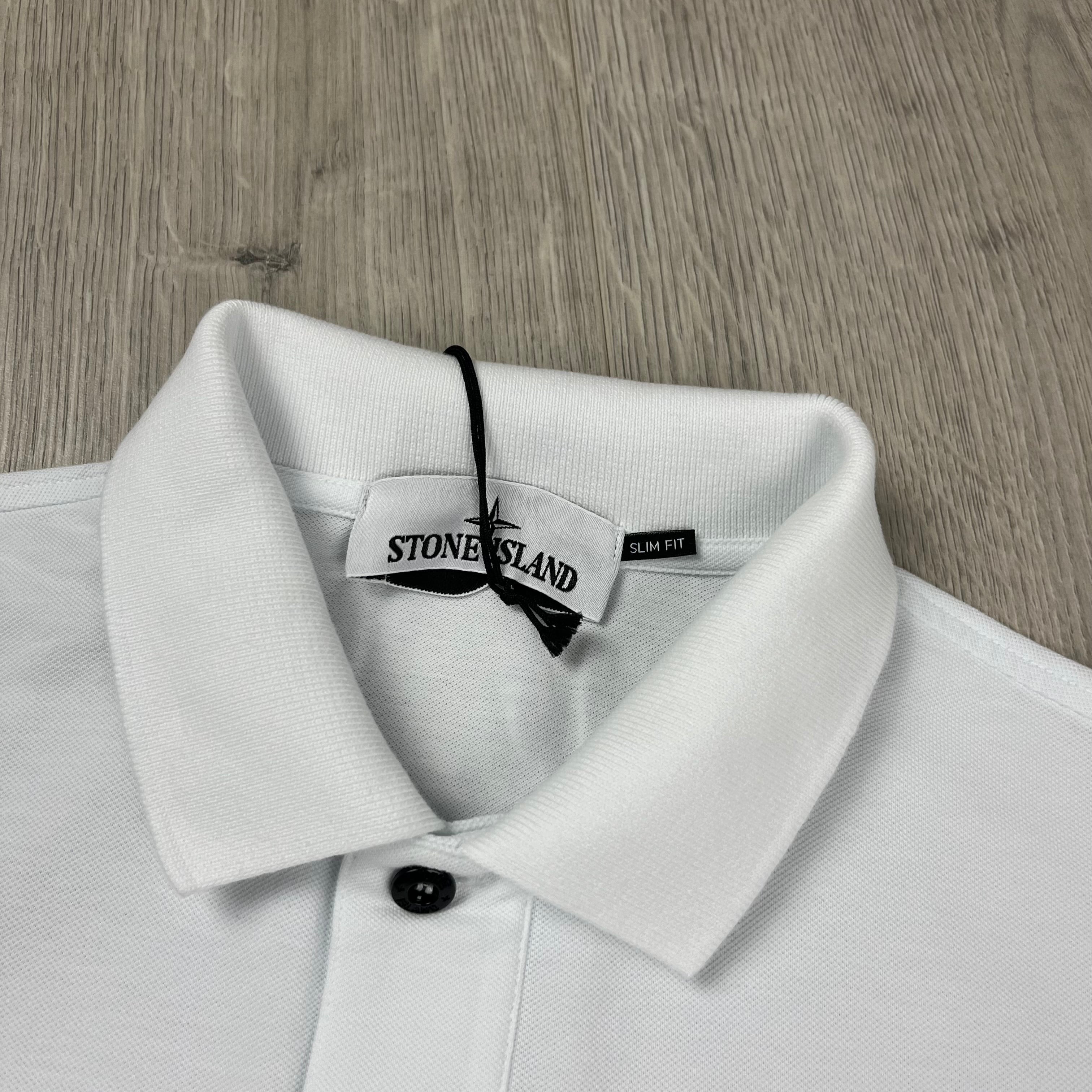 Stone Island Patch Polo Shirt - White -Usfansport