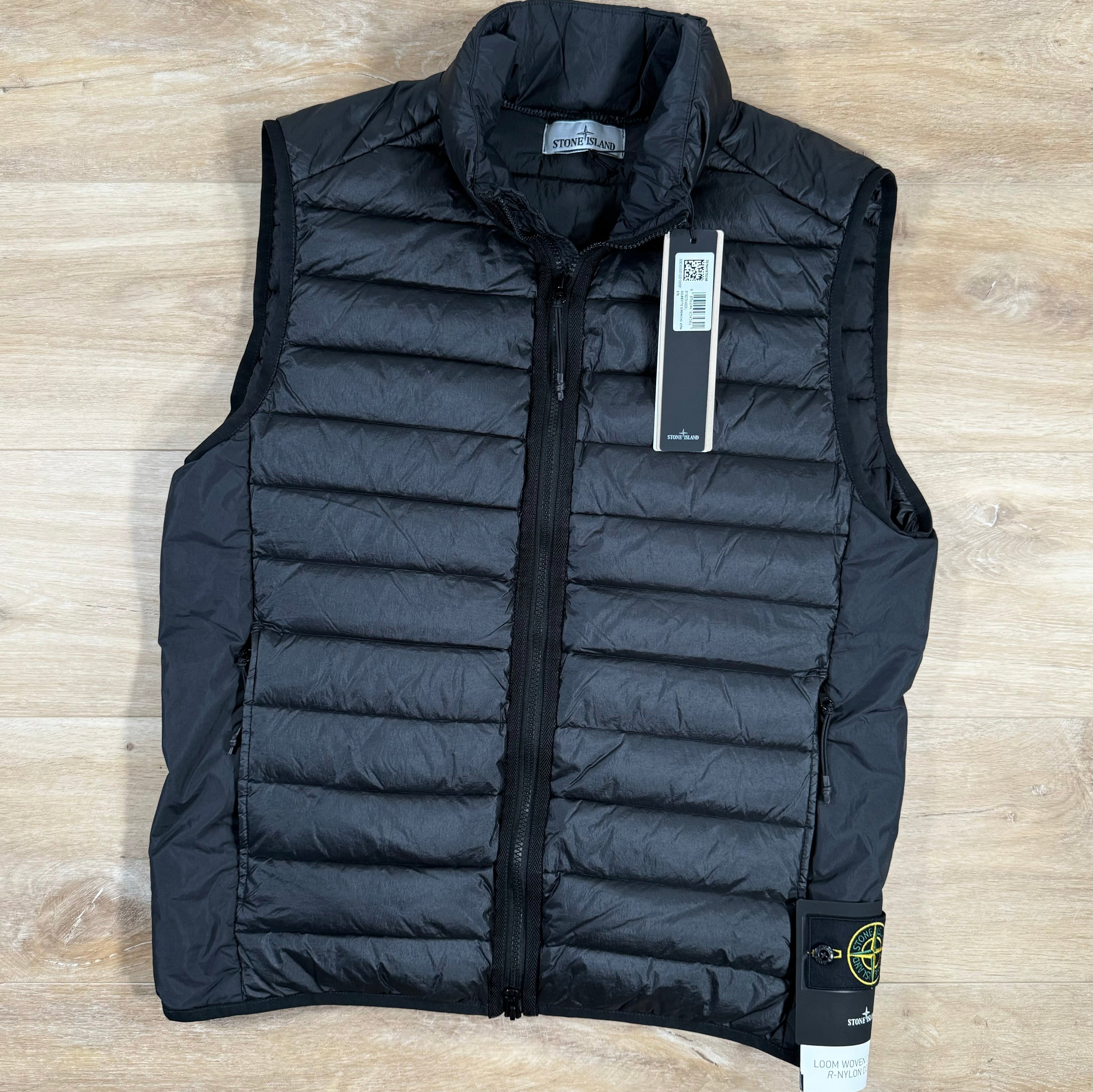 Stone Island Nylon Down-TC Vest in Black -Usfansport