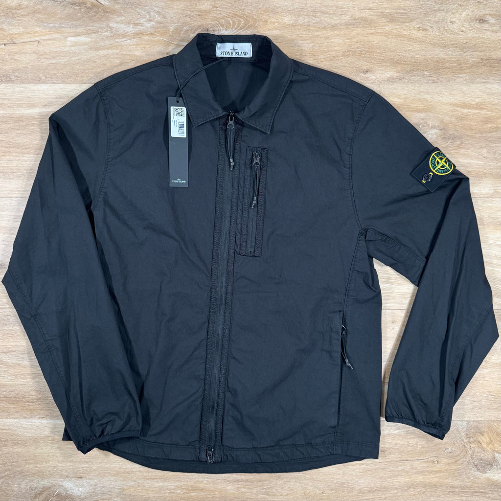 Stone Island Nylon Twill Overshirt in Black -Usfansport