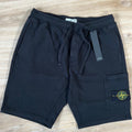Stone Island Organic Cotton Fleece Shorts in Black -Usfansport