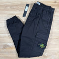 Stone Island Supima Twill Stretch-TC Cargo Pants in Black -Usfansport