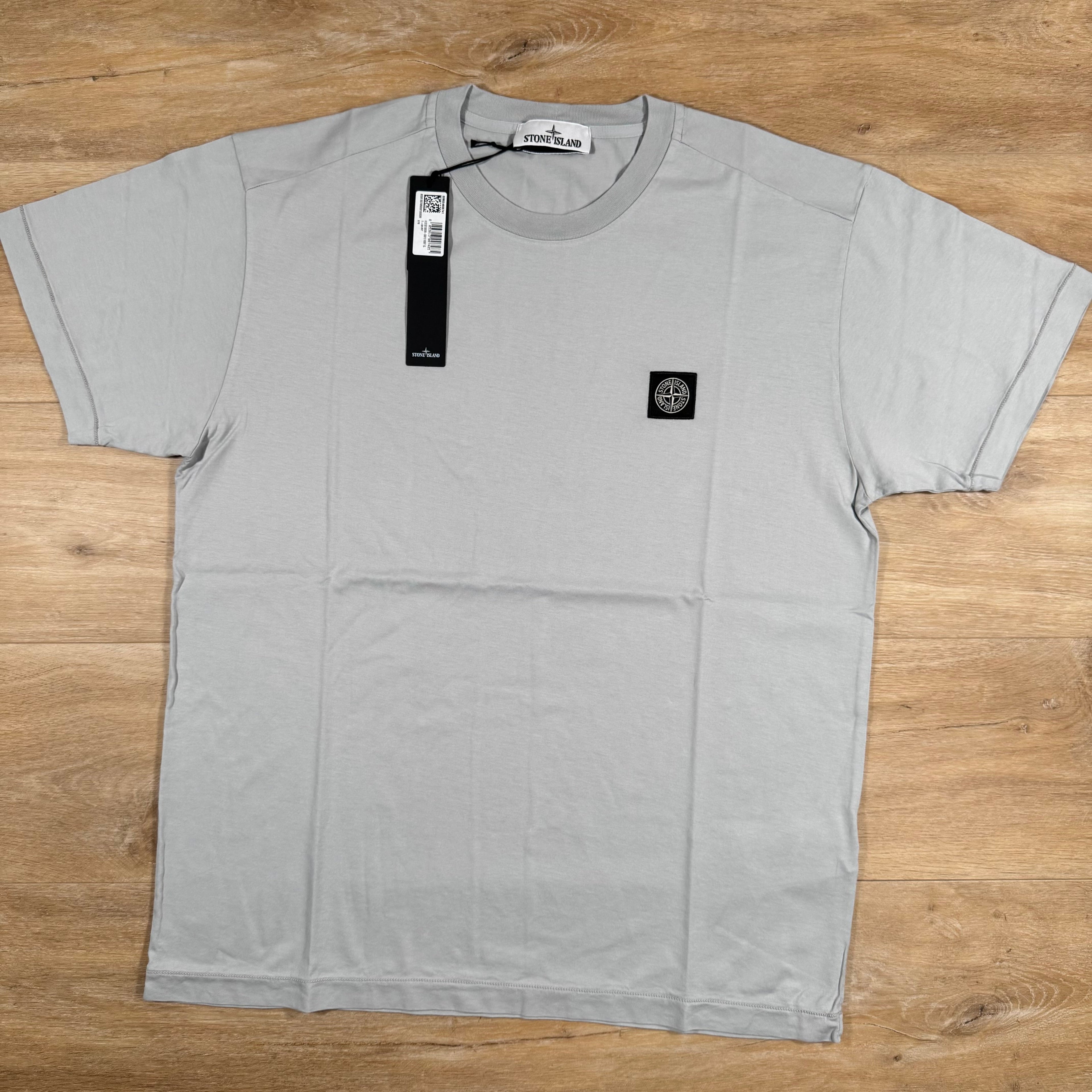 Stone Island Patch Logo T-Shirt in Pearl Grey -Usfansport