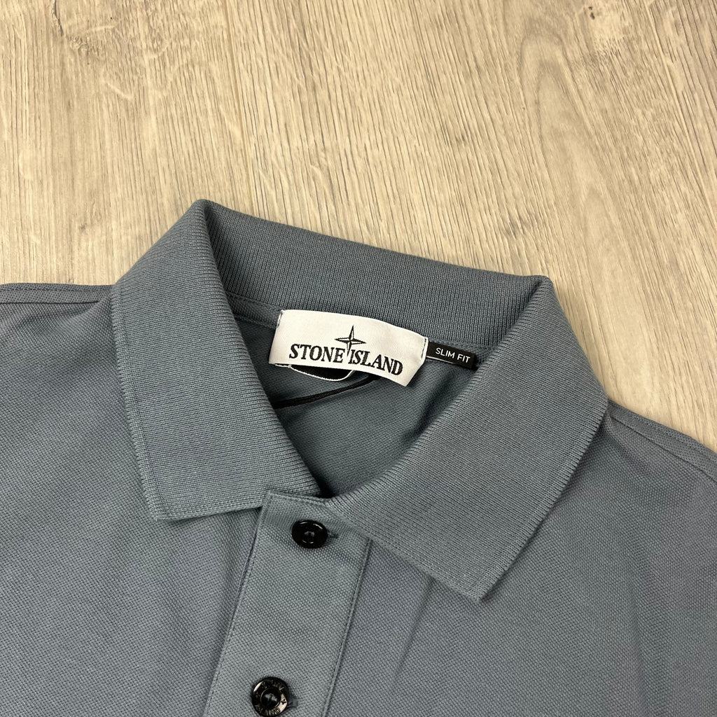 Stone Island Patch Polo Shirt - Avio Blue -Usfansport