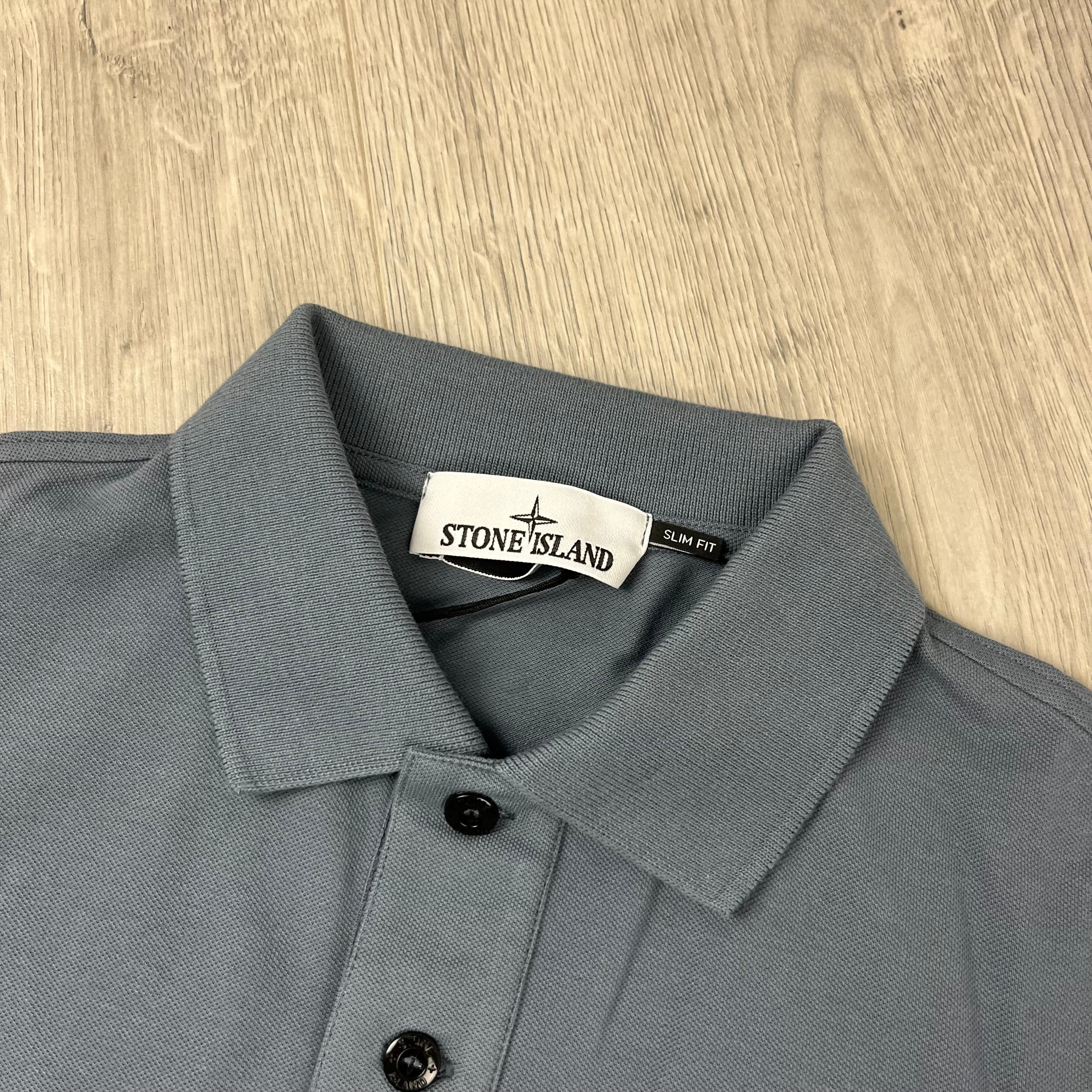 Stone Island Patch Polo Shirt - Avio Blue -Usfansport
